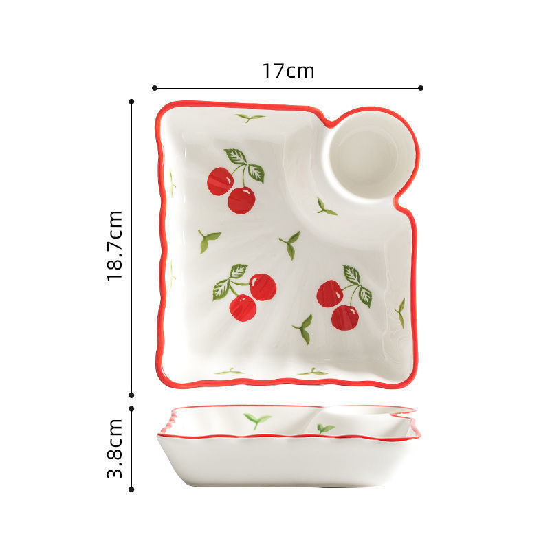 Πορσελάνινη πιατέλα για γεμιστά με διαχωριστικό, χειροποίητα ζωγραφισμένη σε ιαπωνικό στυλ, υλικό: νέο οστό πορσελάνης, δυνατότητα προσθήκης λογότυπου, κατάλληλο δώρο