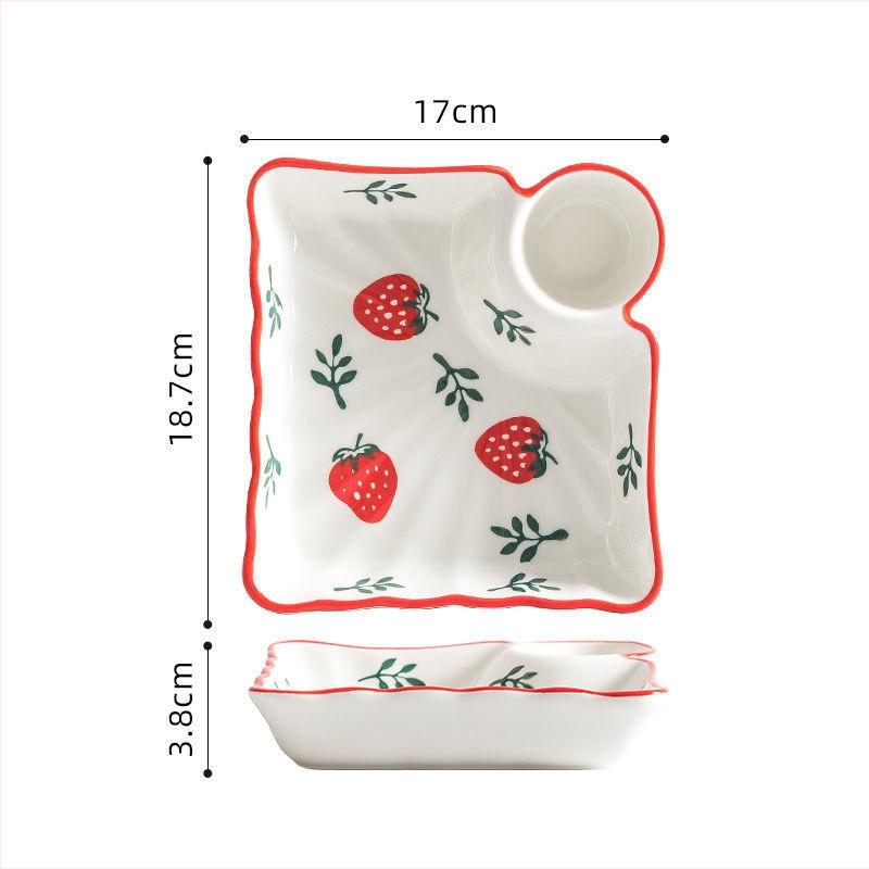 Πορσελάνινη πιατέλα για γεμιστά με διαχωριστικό, χειροποίητα ζωγραφισμένη σε ιαπωνικό στυλ, υλικό: νέο οστό πορσελάνης, δυνατότητα προσθήκης λογότυπου, κατάλληλο δώρο