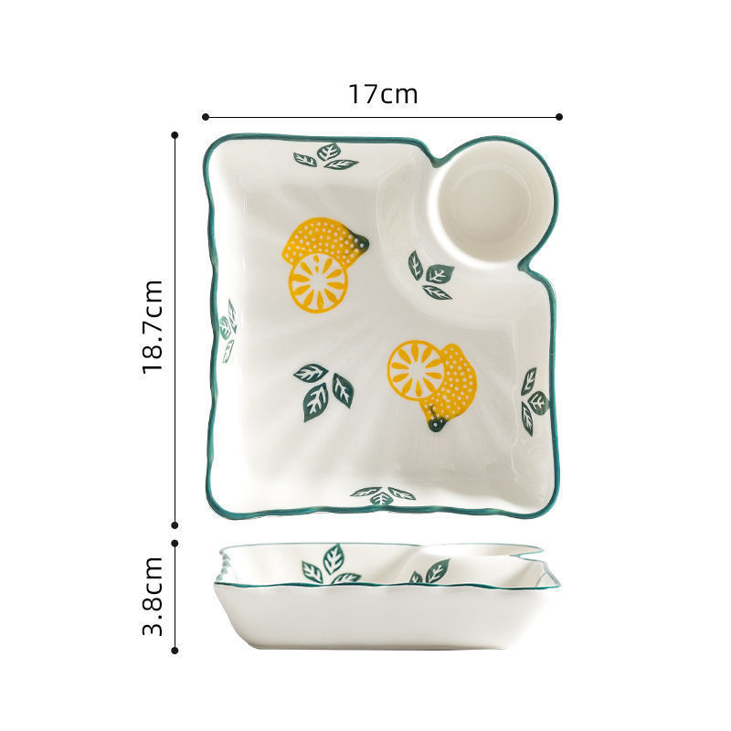 Πορσελάνινη πιατέλα για γεμιστά με διαχωριστικό, χειροποίητα ζωγραφισμένη σε ιαπωνικό στυλ, υλικό: νέο οστό πορσελάνης, δυνατότητα προσθήκης λογότυπου, κατάλληλο δώρο