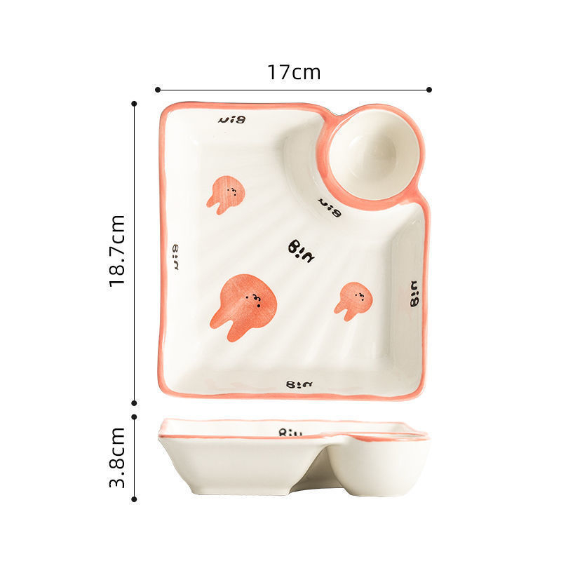 Πορσελάνινη πιατέλα για γεμιστά με διαχωριστικό, χειροποίητα ζωγραφισμένη σε ιαπωνικό στυλ, υλικό: νέο οστό πορσελάνης, δυνατότητα προσθήκης λογότυπου, κατάλληλο δώρο