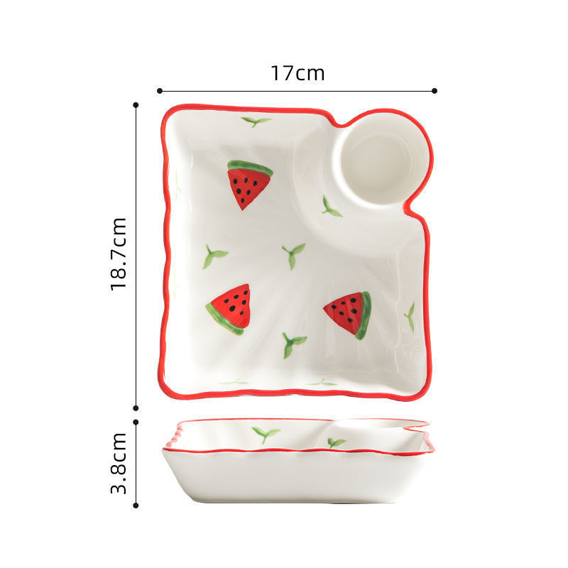 Πορσελάνινη πιατέλα για γεμιστά με διαχωριστικό, χειροποίητα ζωγραφισμένη σε ιαπωνικό στυλ, υλικό: νέο οστό πορσελάνης, δυνατότητα προσθήκης λογότυπου, κατάλληλο δώρο