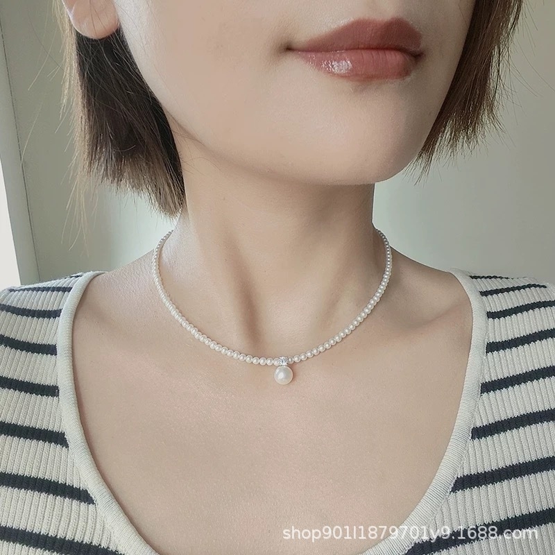 Si yue jewelry Κολιέ με μενταγιόν, φυσικά μαργαριάρια γλυκού νερού, τέλειος κύκλος, ασήμι 925, στυλ: φυσικό, ελαφρύ άρωμα