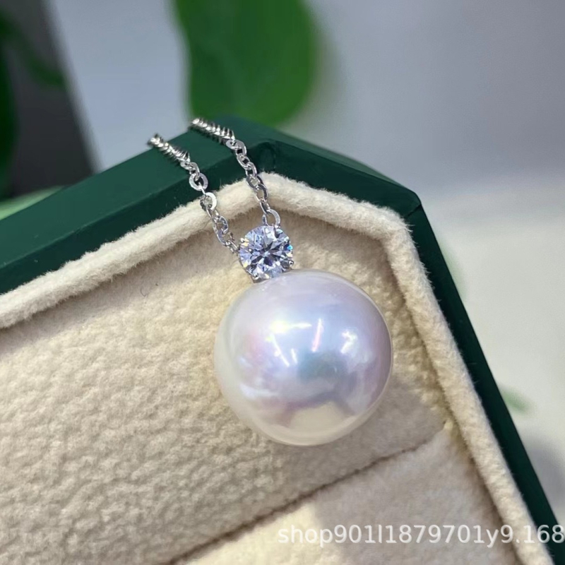 Si yue jewelry Κολιέ με μενταγιόν, φυσικά μαργαριάρια γλυκού νερού, τέλειος κύκλος, ασήμι 925, στυλ: φυσικό, ελαφρύ άρωμα