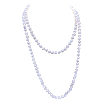 Κολιέ με μαργαριράκια γλυκού νερού, σχεδόν στρογγυλά μαργαριτάρια, αλυσίδα από κράμα, κομψό μινιμαλιστικό στυλ για επαγγελματικό ντύσιμο