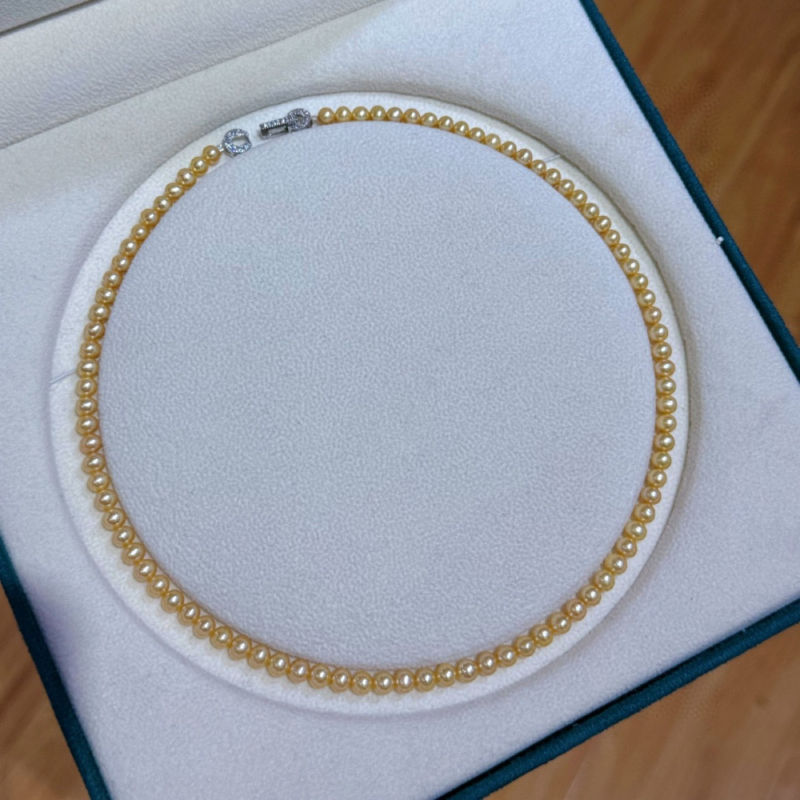 Timilo Jewelry Κολιέ από φυσικά μαργαριάρια γλυκών υδάτων, σχεδόν στρογγυλά, 925 ασήμι, στυλ ελαφριάς πολυτέλειας