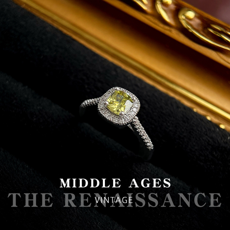 Δαχτυλίδι zircon με vintage γαλλικό στυλ, γεωμετρικό σχήμα, μικροπαβέ, ρυθμιζόμενο άνοιγμα