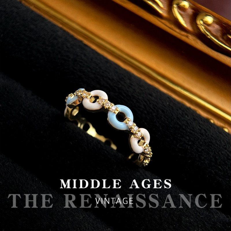 Δαχτυλίδι zircon με vintage γαλλικό στυλ, γεωμετρικό σχήμα, μικροπαβέ, ρυθμιζόμενο άνοιγμα