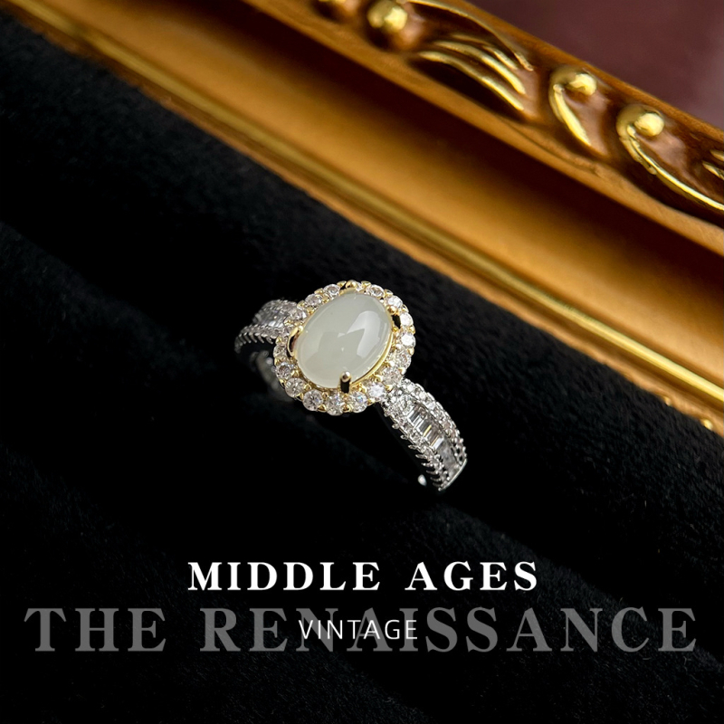 Δαχτυλίδι zircon με vintage γαλλικό στυλ, γεωμετρικό σχήμα, μικροπαβέ, ρυθμιζόμενο άνοιγμα