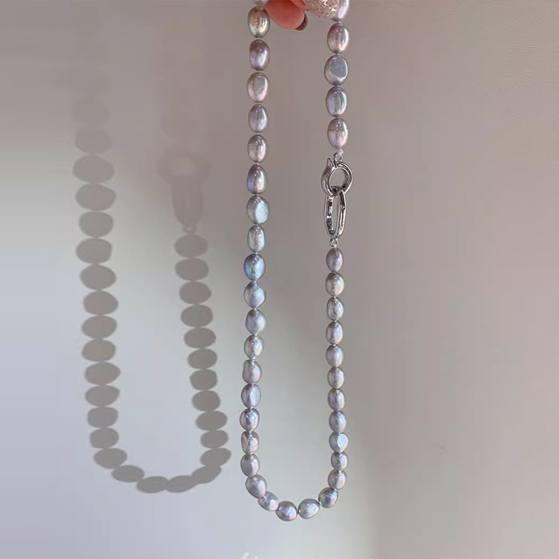 Κολιέ με φυσικά μαργαριτάρια γλυκού νερού, εξωγήινο σχήμα, χαλκός αλυσίδα, στιλ influencer