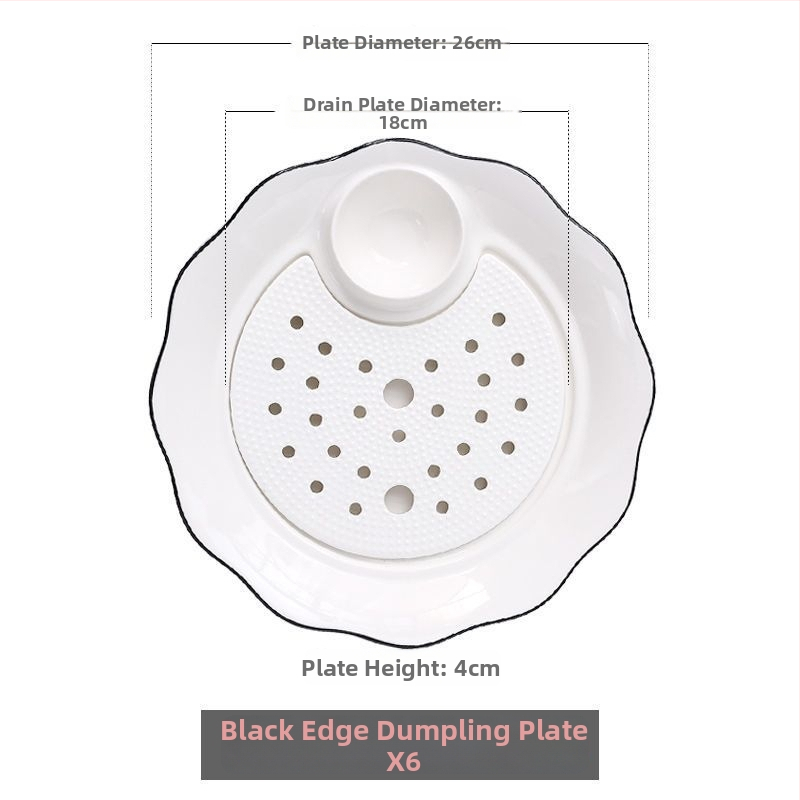 Keraamiline pelmeenide taldrik drenaažiga kahekihilise plaadi ja äädikaussiga — ümmargune, kaasaegne minimalistlik stiil