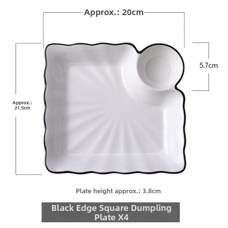 Keraamiline pelmeenide taldrik drenaažiga kahekihilise plaadi ja äädikaussiga — ümmargune, kaasaegne minimalistlik stiil