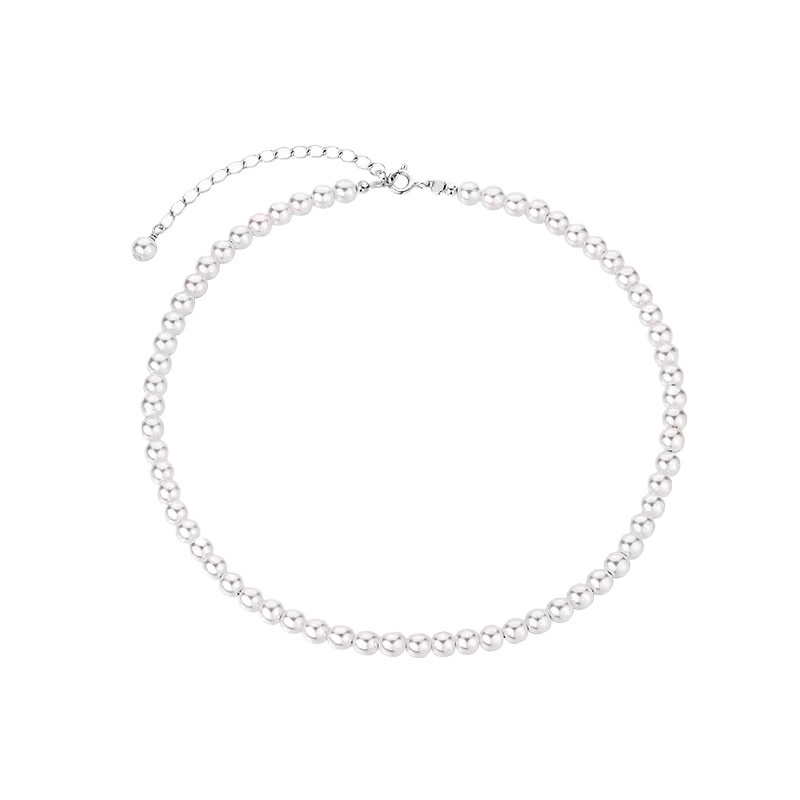 Ogrlica od srebra 925 s perlnom lancem, privjesak od perle, geometrijski U oblik, duljina 41–50 cm
