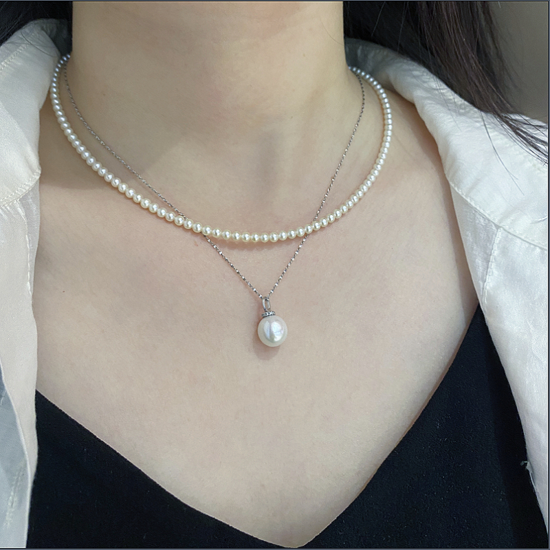 Κολιέ Xuanming Jewelry, μαργαριτάρια γλυκών νερών, σχήμα τέλειου κύκλου, ασήμι 925, καλοκαίρι 2025