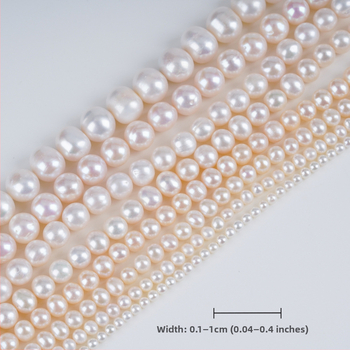 Peaaegu ümmargused magevee pärlid – looduslikud, DIY ehted koostisosad