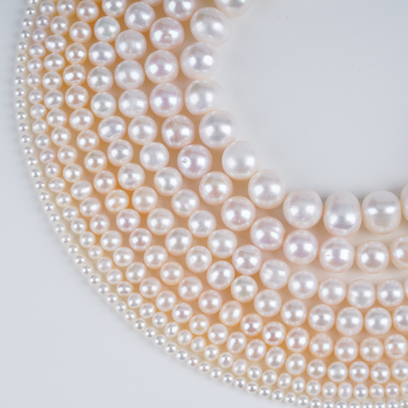 Peaaegu ümmargused magevee pärlid – looduslikud, DIY ehted koostisosad