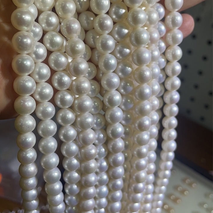 Ehtekomplekt värskeveepärlitega, paljad pärlid, tugeva läikega, DIY kaelakee (Kevad 2022)