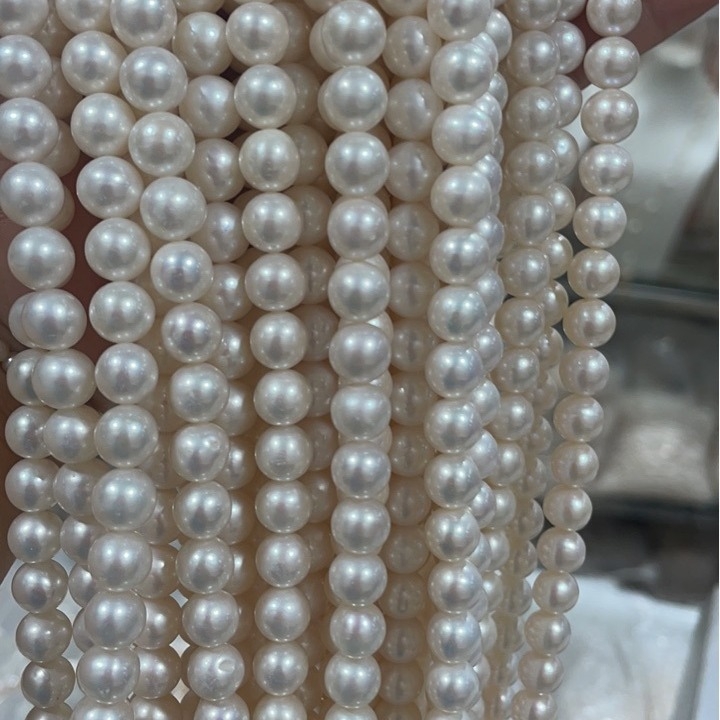 Ehtekomplekt värskeveepärlitega, paljad pärlid, tugeva läikega, DIY kaelakee (Kevad 2022)