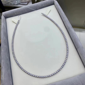 Nakit od slatkovodnih bisera za klavikulu, lagani luksuz, nišni stil, perle 3-4 mm, duljina 41-50 cm, srebrni lanac 925