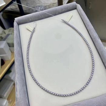 Nakit od slatkovodnih bisera za klavikulu, lagani luksuz, nišni stil, perle 3-4 mm, duljina 41-50 cm, srebrni lanac 925