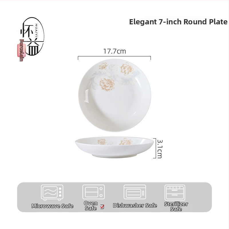 Set de vase din porțelan — boluri pentru supă și orez, design modern minimalist, formă circulară, potrivit pentru cuptor cu microunde.
