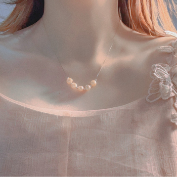 Colier din perle de apă dulce, lucrat manual, lanț box, stil vintage, pentru femei