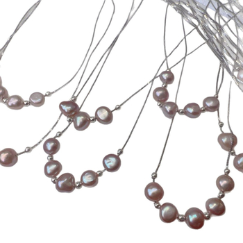 Colier din perle de apă dulce, lucrat manual, lanț box, stil vintage, pentru femei