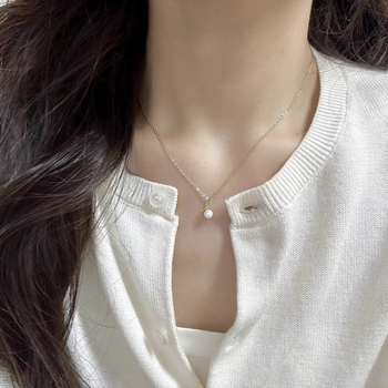 Colier pentru femei din argint 925, lanț încrucișat, design geometric, stil ușor de lux