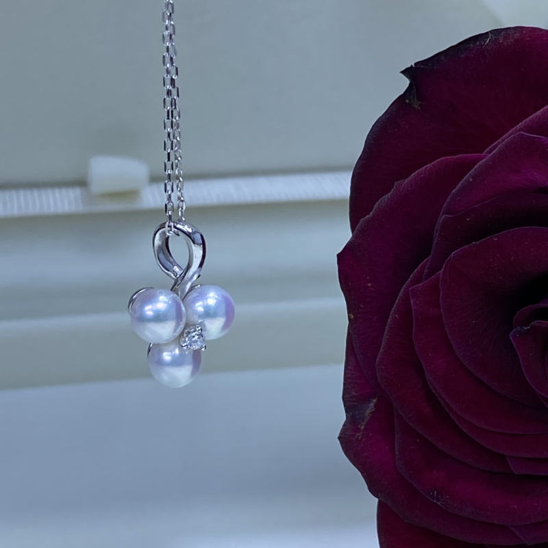 Pandantiv în formă de strugure, perlă naturală de apă dulce, cerc perfect, argint 925 lucrat manual