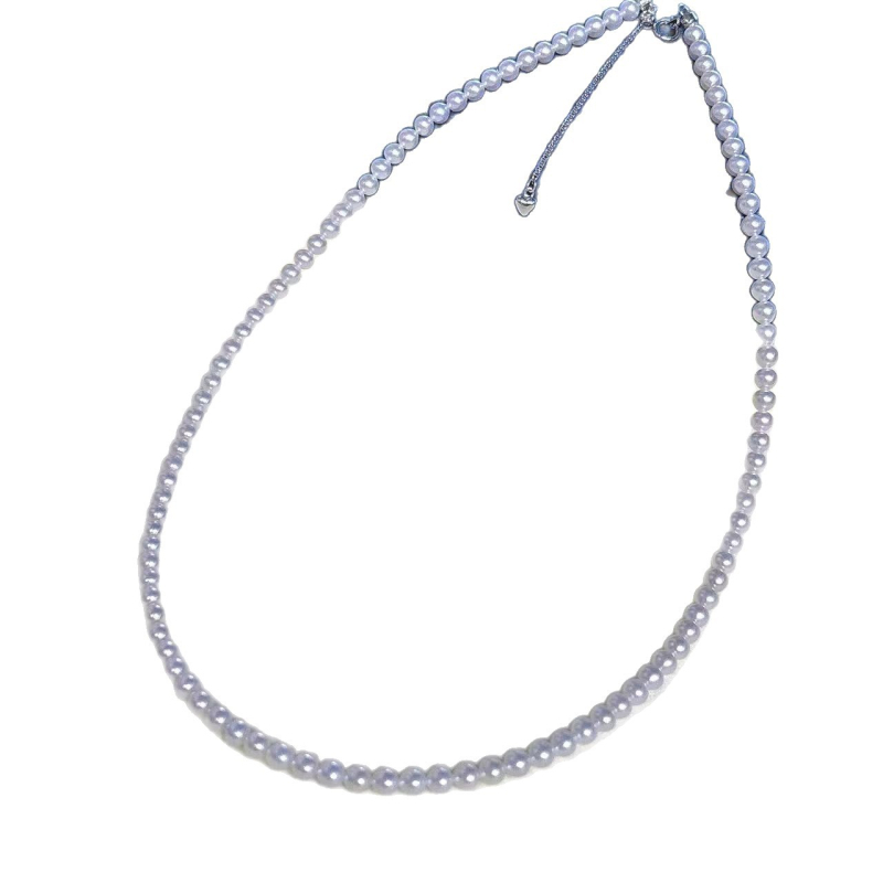 Κολιέ από μαργαριτάρια γλυκού νερού, σχεδόν στρογγυλά, από ασήμι 925, κομψό και ευέλικτο