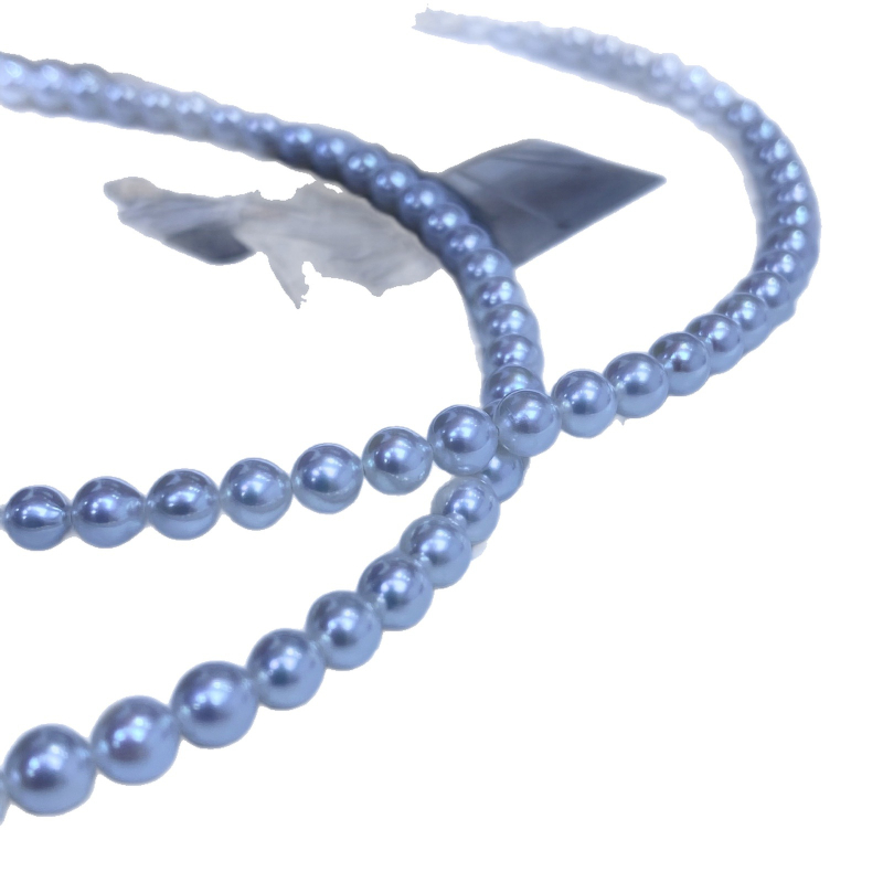 Colier cu perle de apă dulce, formă rotundă, argint 925, țesut