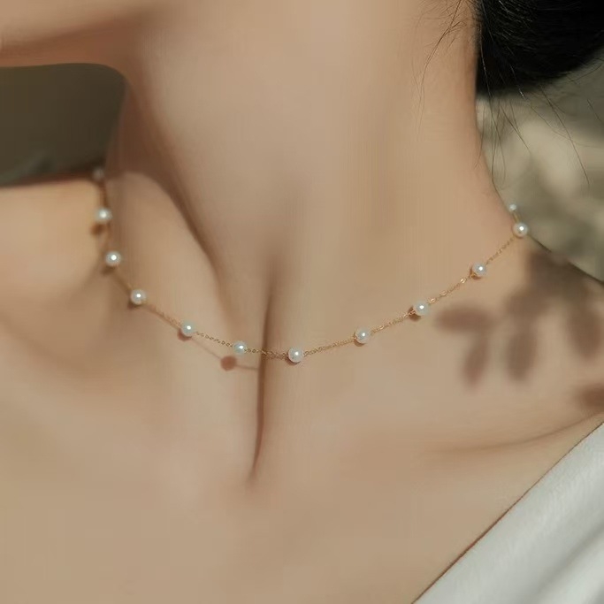 Colier de perle pentru femei, pandant din argint 925, perle artificiale, handmade, reglabil, mai multe moduri de purtare