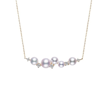 Colier clavicular din argint S925, placat cu aur 18K, mărgele de perlă și zirconiu, design elegant