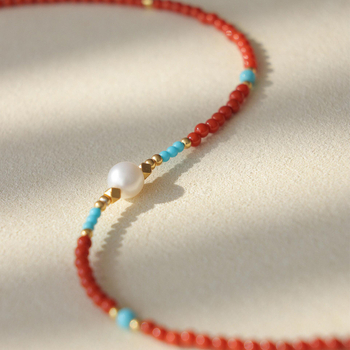 Colier cu perle de apă dulce, 5–6 mm, lungime reglabilă 31–40 cm, accesorii din cupru, stil vintage etnic chinezesc de palat