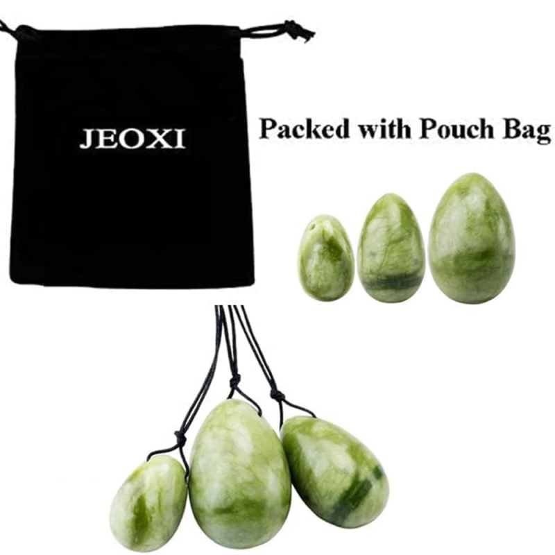 Ou Kegel din jad, formă de picătură, gravură, 100 g, personalizare disponibilă