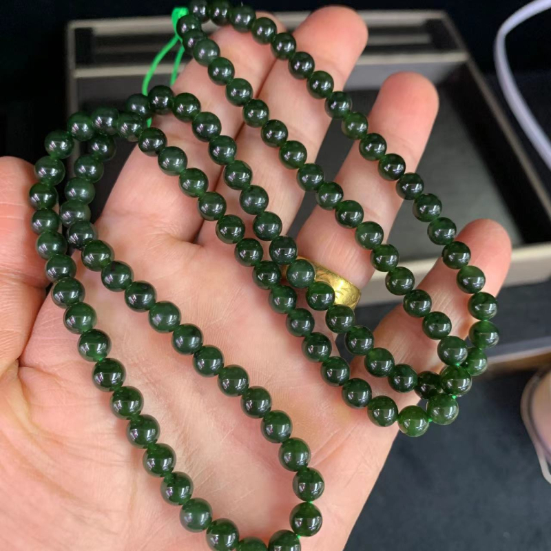 Perle Buddha din jasp natural, rotunde, set de 108 mărgele cu lanț, stil minimalist modern