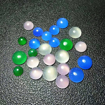 Ovalni cabochon od chalcedona, ledeno proziran i višebojan, prirodni kamen, za prsten