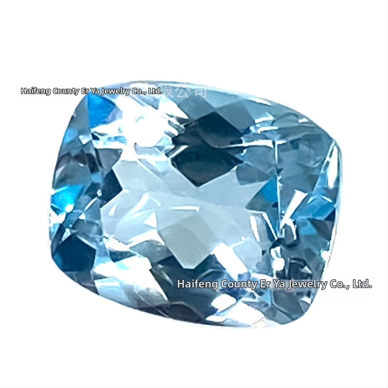 Pandantiv Topaz Cabochon pentru colier – Piatră naturală, Formă lungă de pernă pătrată, Claritate corp pur, Tăiere
