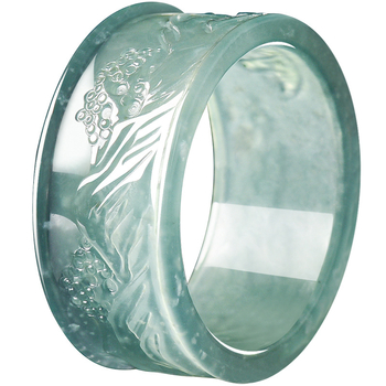A-kategóriás jadeit gyűrű táj mintával, kézzel készített, uniszex