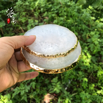 Paigo suporturi pentru pahare din agat — material natural, finisaj polizat, formă neregulată, model peisaj