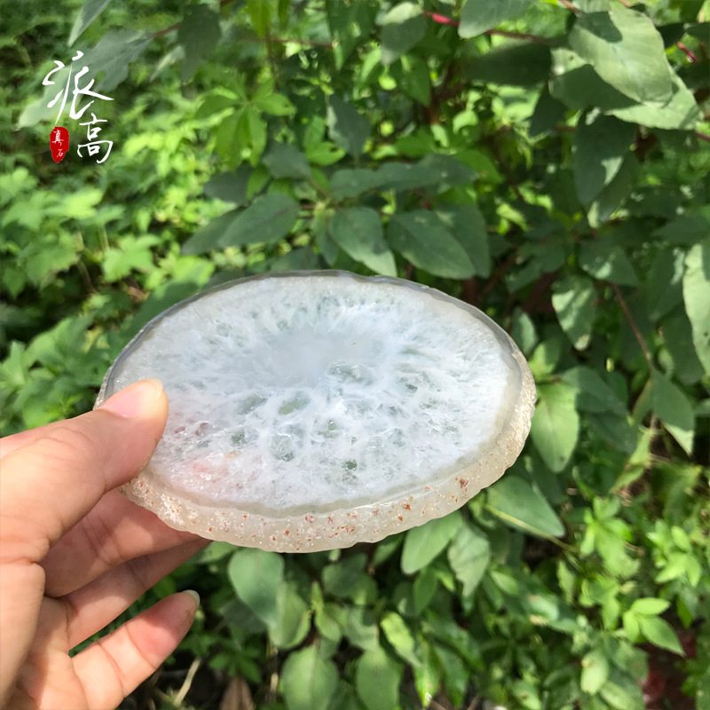 Paigo suporturi pentru pahare din agat — material natural, finisaj polizat, formă neregulată, model peisaj