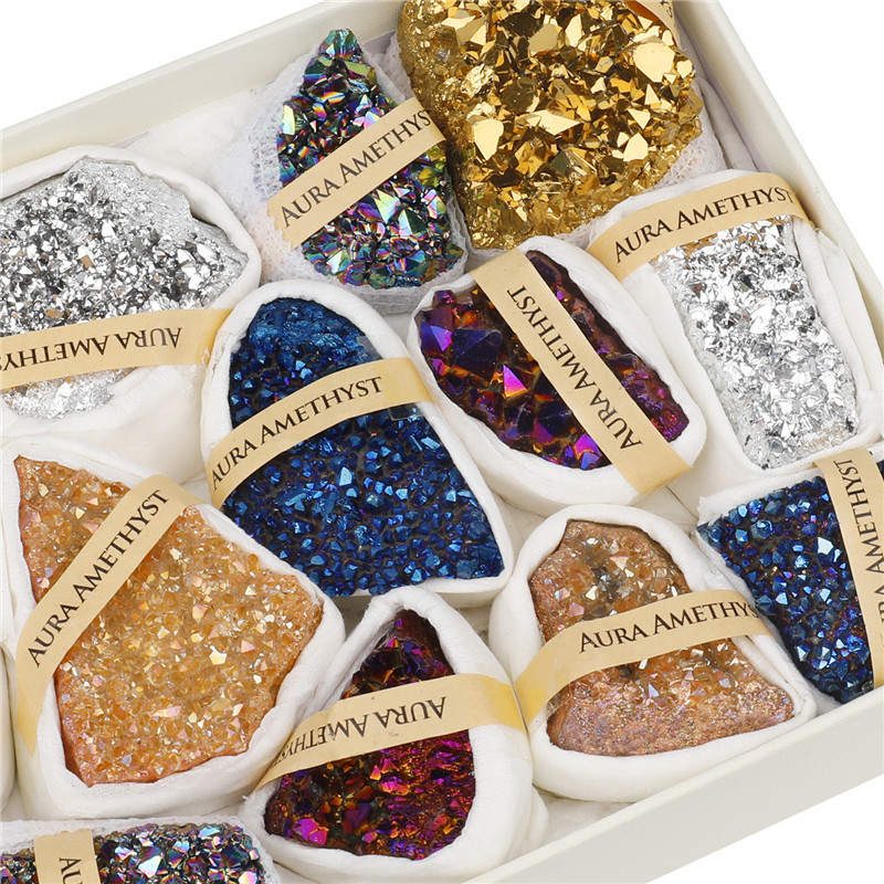 Ornament cu cluster de ametist natural, piatră prețioasă naturală, formă neregulată, claritate VS, piatră tăiată