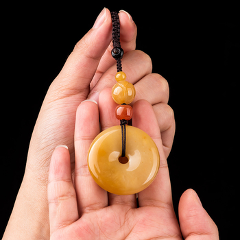 Zelta zīda jade atslēgu piekariņš, Ķīnas stila, Guangdong Sihui jade