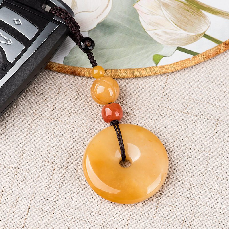 Gold Silk Jade Key Chain Pendant, Κινέζικου στυλ, Guangdong Sihui Jade