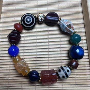 Aguātu lodīšu rokassprādze, Yongli dzi bead zīmols, Tibetas stils, izlaide 2023. gada pavasarī