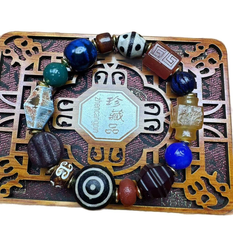 Aguātu lodīšu rokassprādze, Yongli dzi bead zīmols, Tibetas stils, izlaide 2023. gada pavasarī