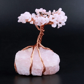 Copac noroc din cristal cu bază naturală, cristale de ametist pudră, țesute manual, formă geometrică (Material: Cristal; Proces: Șlefuire și Polisare; Sursă material: Natural; Claritate: VVS; Formă: Geometrică)