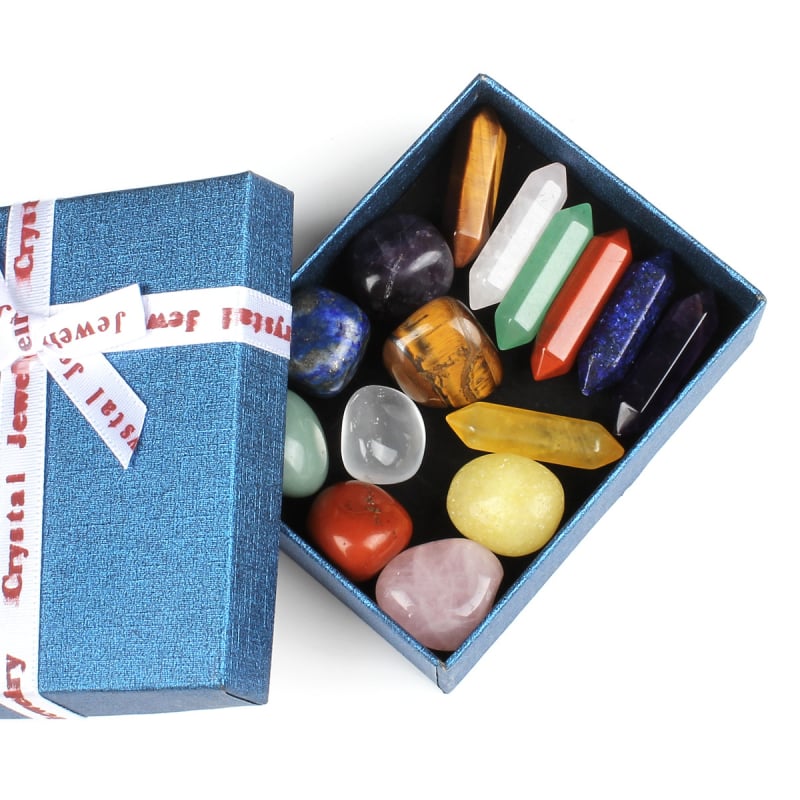 Set din piatră naturală, șapte bucăți, coloane hexagonale cu vârfuri duble, pietre brute pentru bijuterii DIY, origine Zhejiang