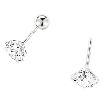 Naušnice od srebra 999 s dijamantima, vijčano uvrtanje za uho, za žene, Kod Yn-9