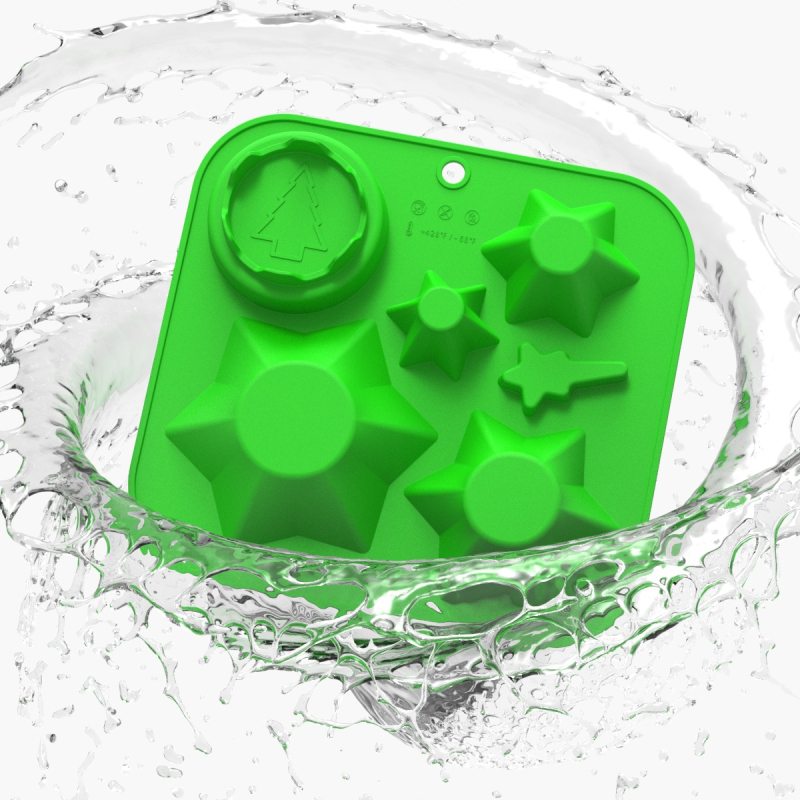 Forma de copt din silicon pentru Crăciun – set de 5 forme cu formă neregulată, pentru ciocolată, bomboane și fursecuri