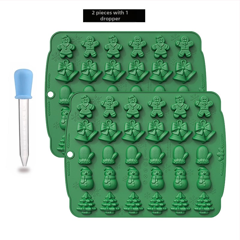 Forma de copt din silicon pentru Crăciun – set de 5 forme cu formă neregulată, pentru ciocolată, bomboane și fursecuri